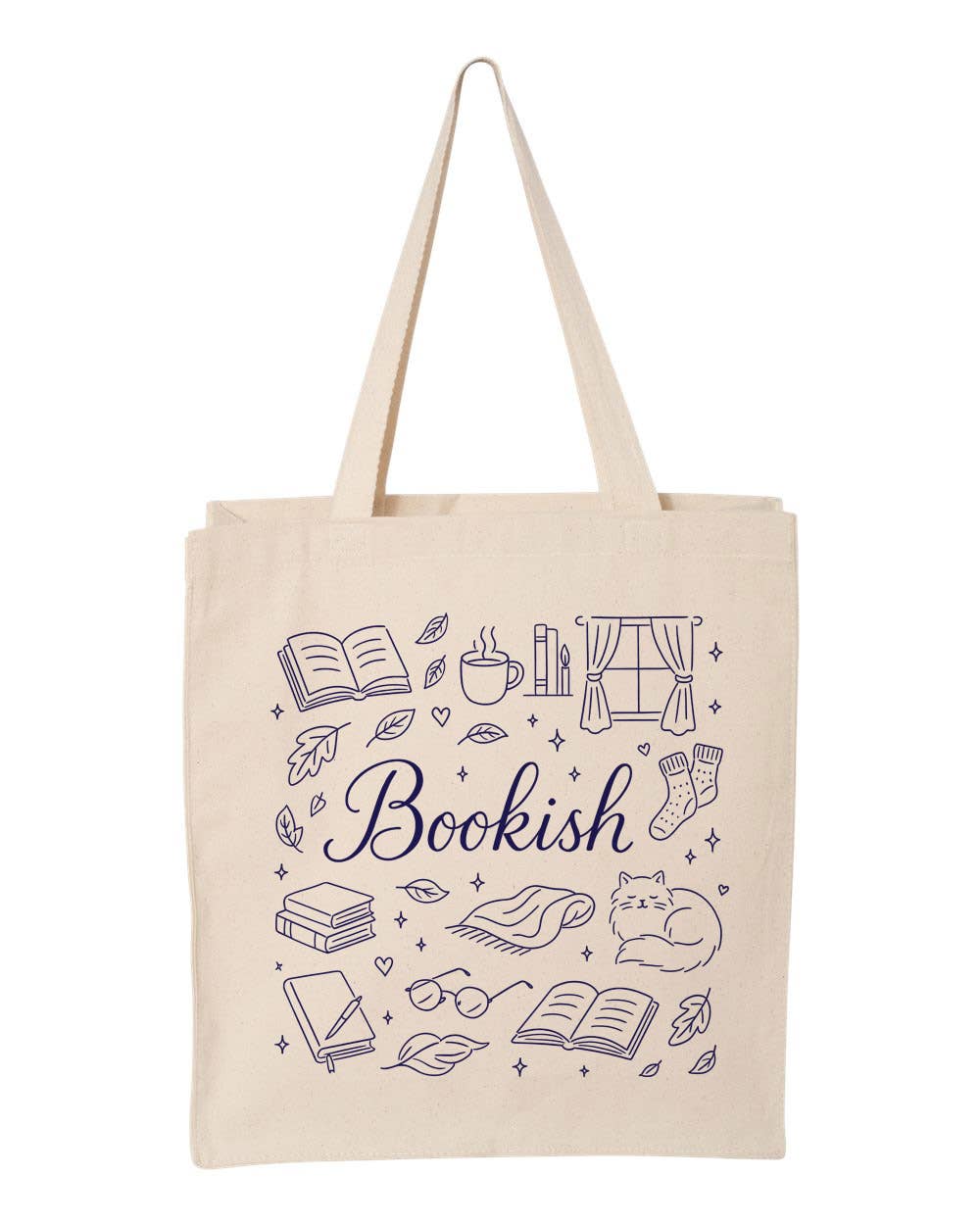 Preppy Bookish Canvas Tote Bag