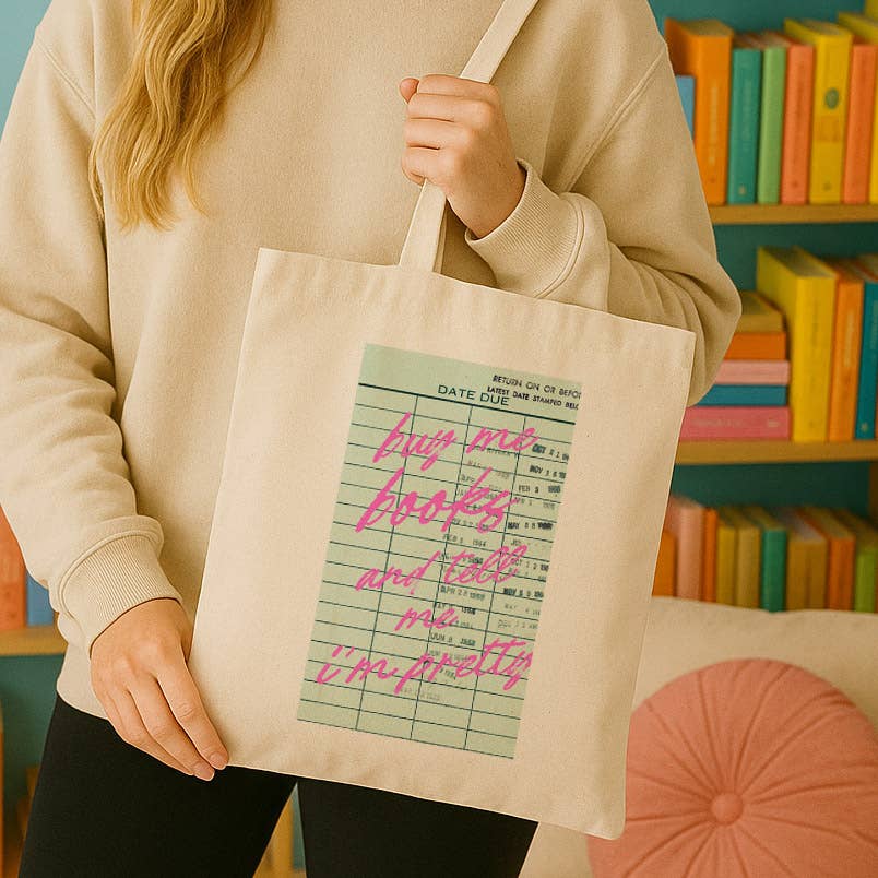 Library Card Buy Me Books Canvas Tote Bag