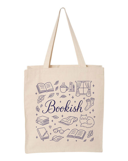 Preppy Bookish Canvas Tote Bag